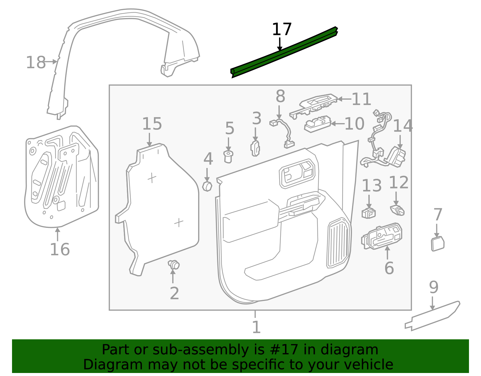 Driver Side Door Belt Molding - GM (84362012)