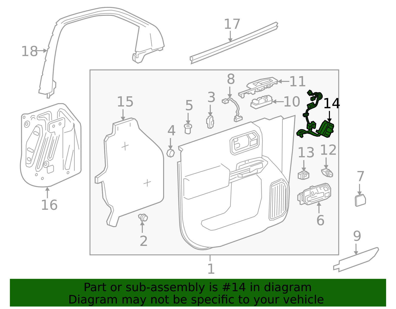 Driver Side Door Wiring Harness - GM (84449522)