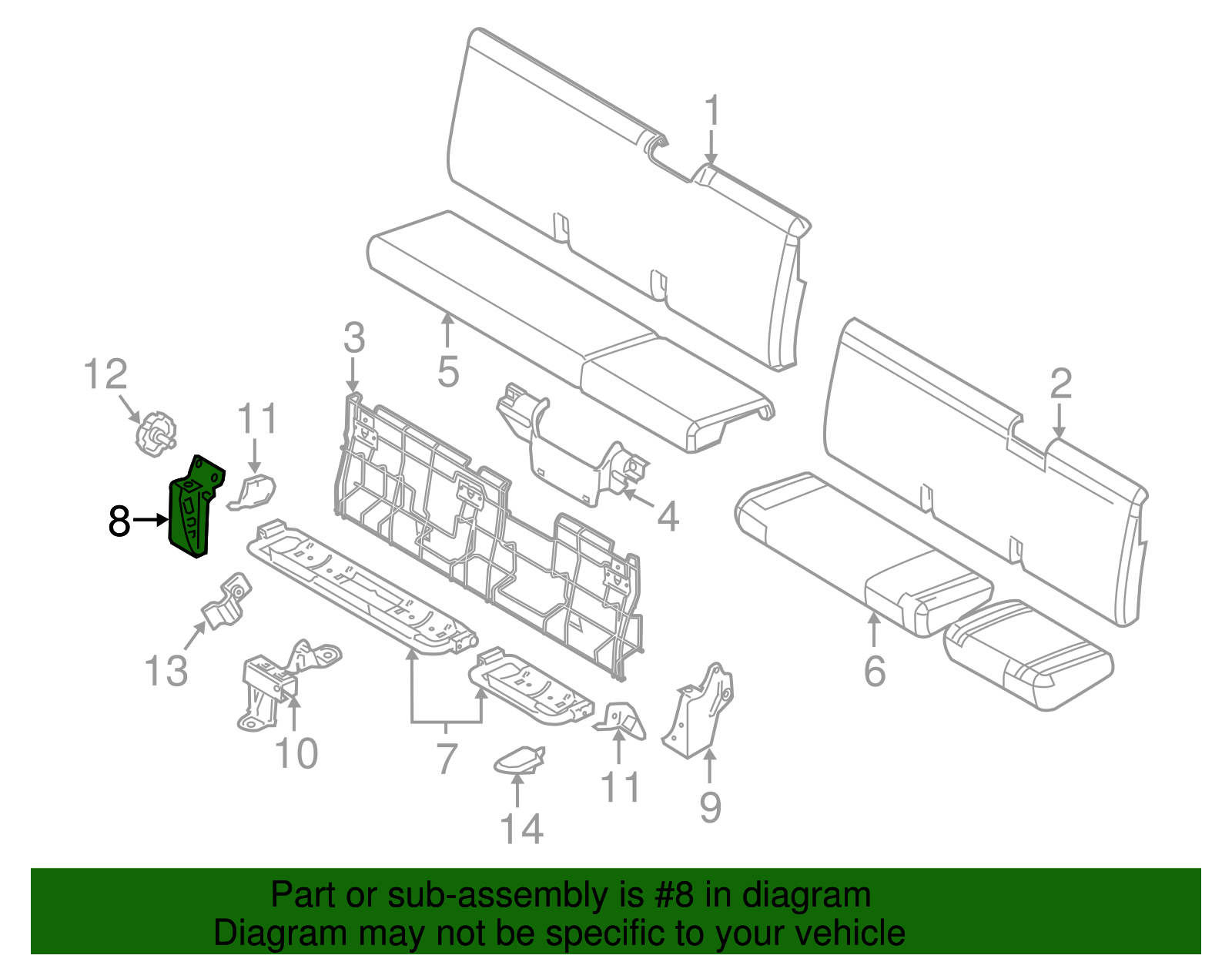Seat Track Support - Ford (YC3Z-2860692-AA)