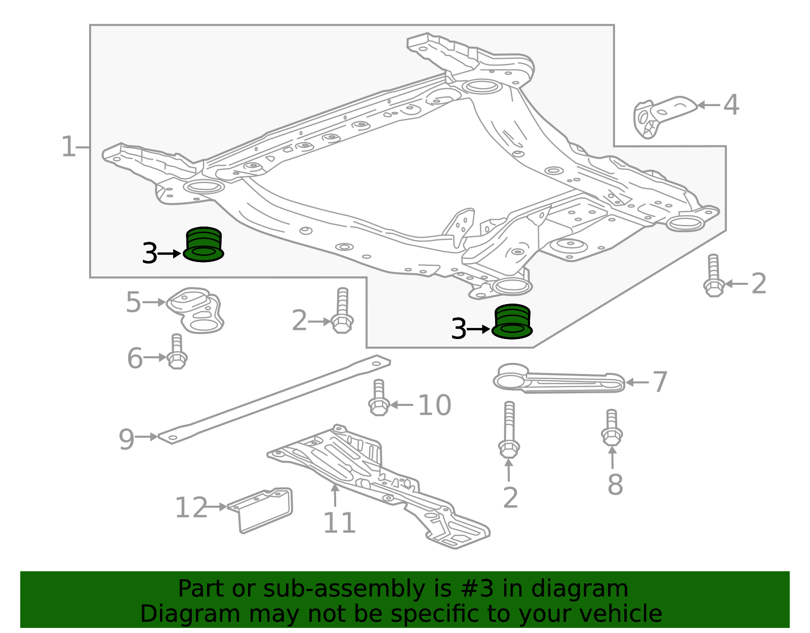 GM 23273515 Drivetrain and Front Suspension Cradle Mount | Genuine GM ...