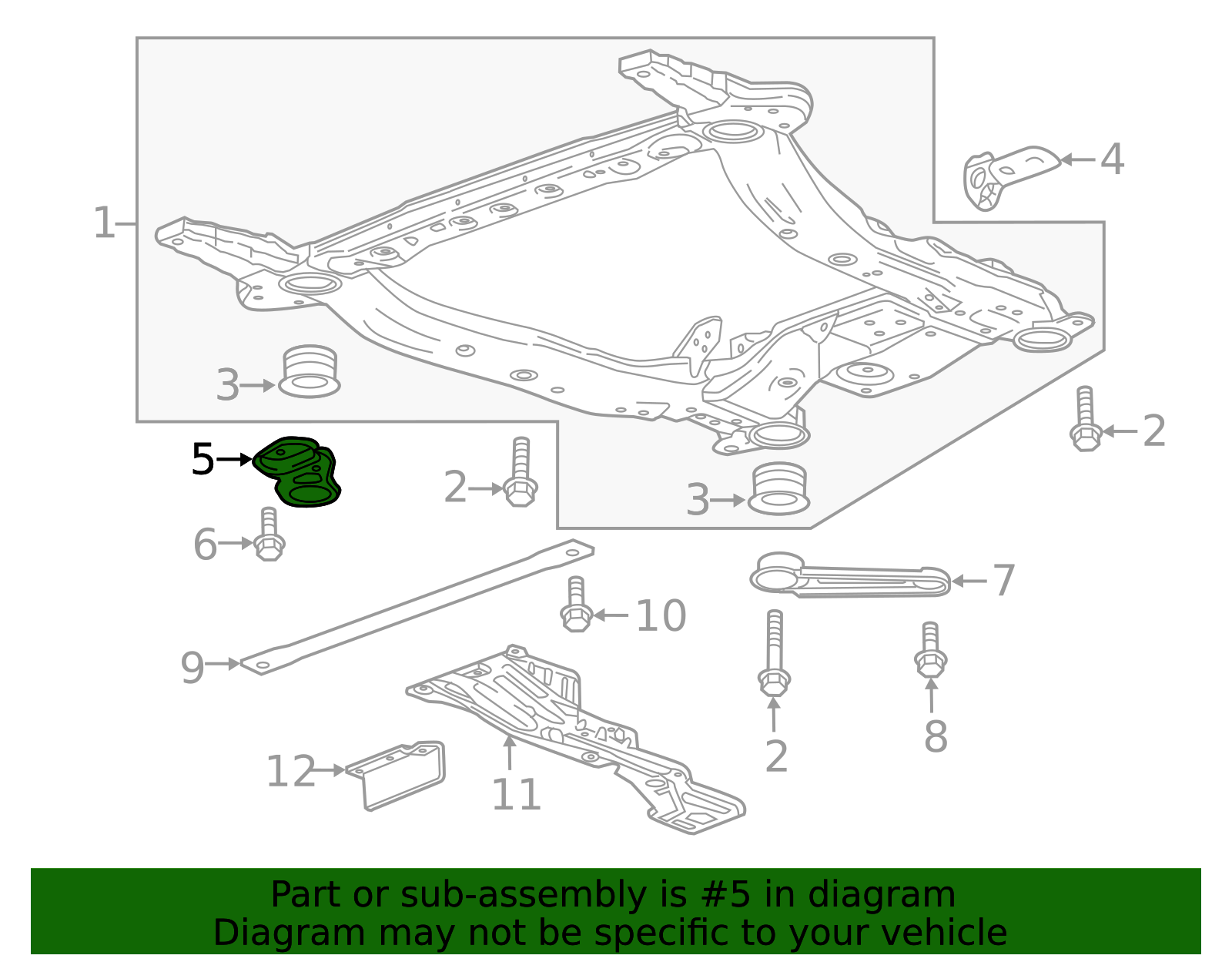 Front Driver Side Cradle Mount Bolt Bracket - GM (84024070)