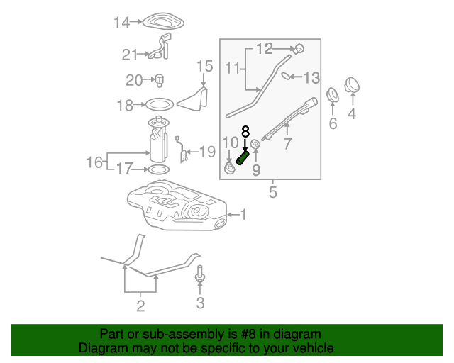 20062011 GM Fuel Tank Filler Hose 25848957 GM