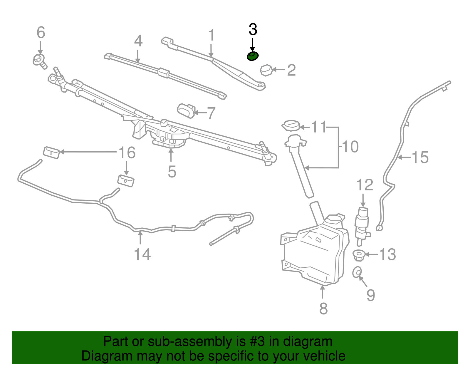 2011-2024 GM Cap-Wsw Arm Fin 13262446 | GM Parts Center
