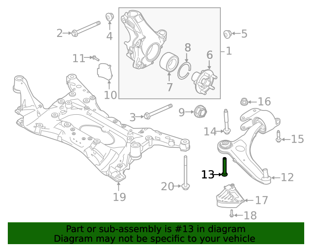 LR115143 - Lower Control Arm Front Bolt 2020-2023 Land Rover | Land ...
