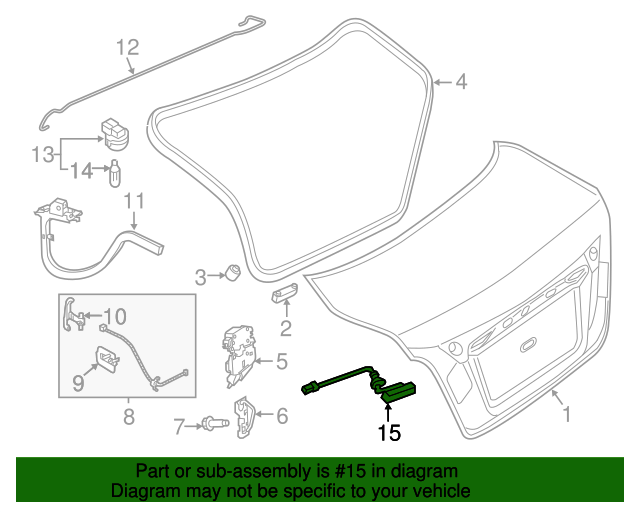 20152021 Nissan Trunk Lid Switch 253809HM0A Nissan Parts Store