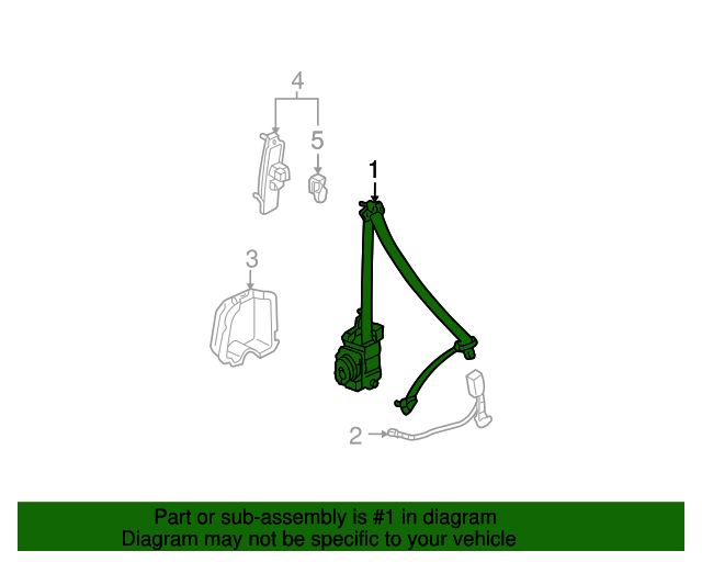 20042005 Acura TSX Tongue Set, R Front Seat Belt (Outer) *NH167L