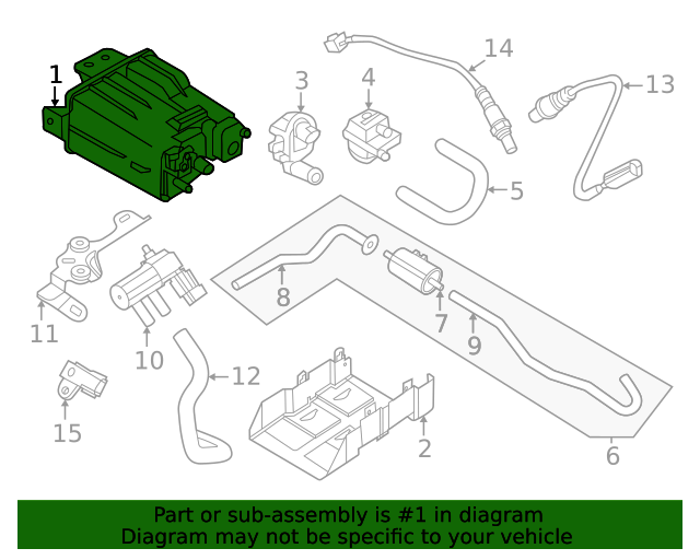 149505UD0B Evaporative Emission Canister 20182022 Nissan Sentra