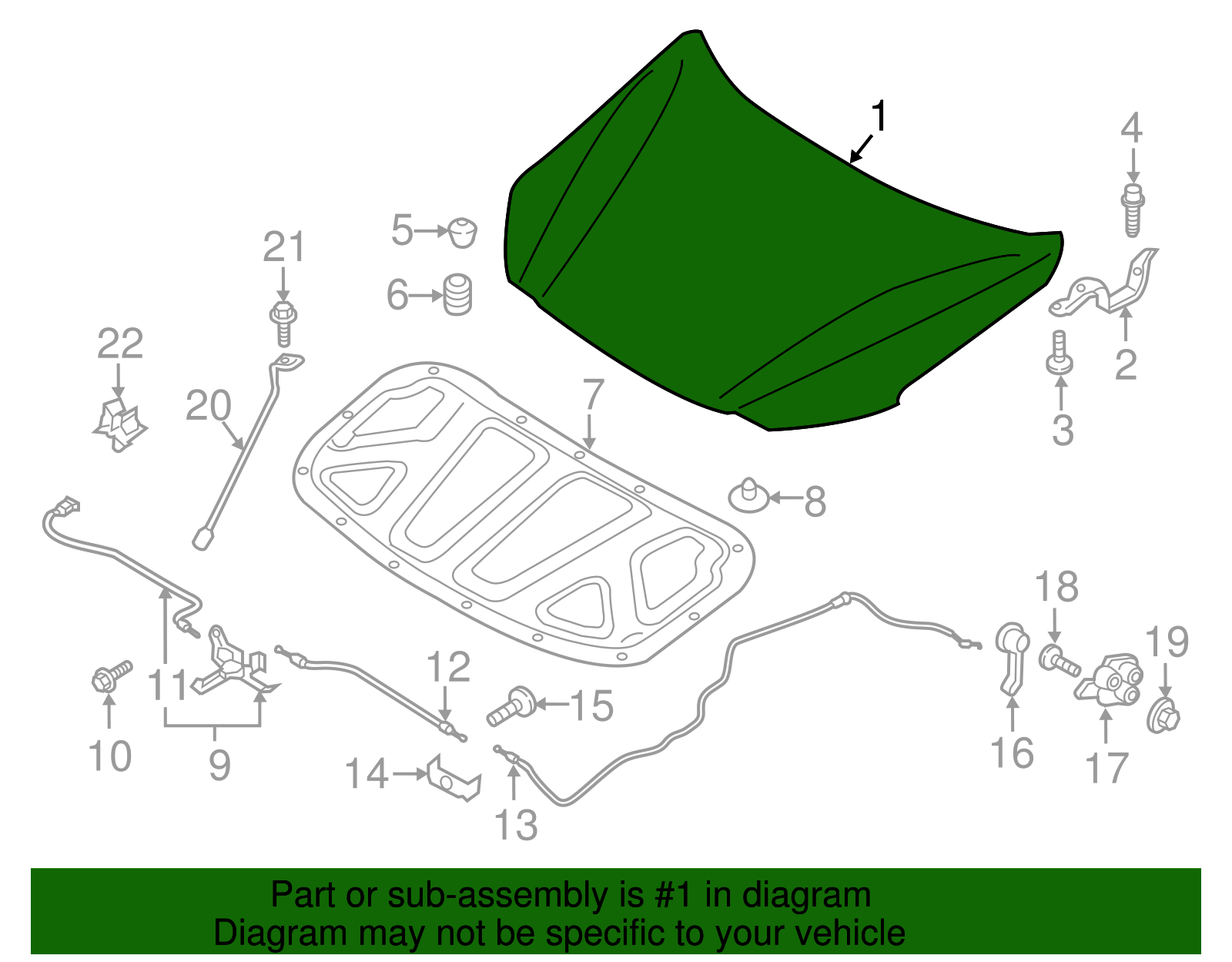 Genuine OEM Hood Part 66400F2500 Fits 20192020 Hyundai Elantra Up