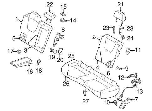 Rear Seat Components for 2016 Subaru Forester #0