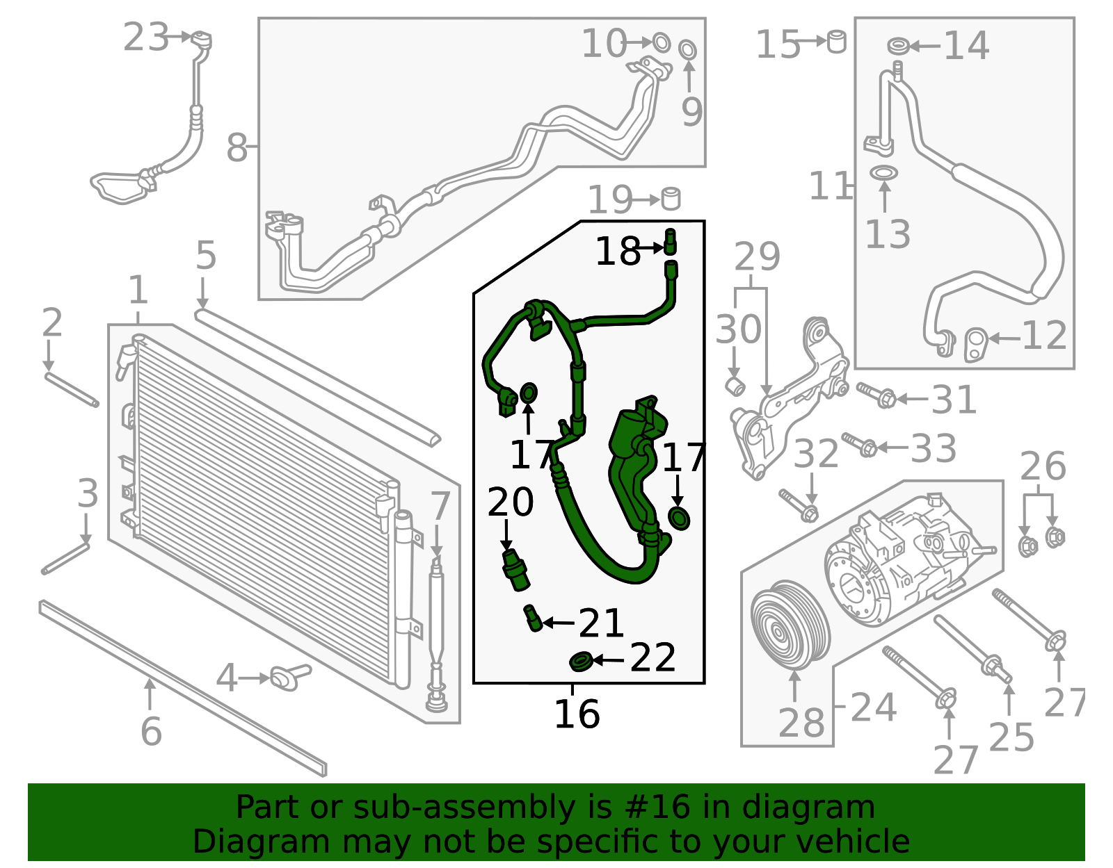 Motorcraft™ A/C Refrigerant Discharge Hose - Ford (YF-38257)