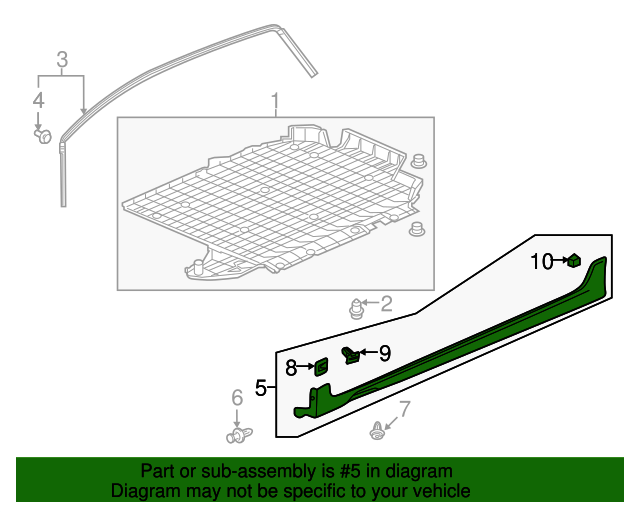 2018 Honda Fit Rocker Molding 71800T5RA00ZF OEM Parts Online