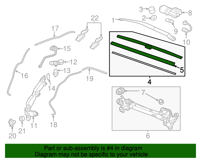 76620T0AA02 Blade Windshield Wiper (650MM) 20122016 Honda CRV