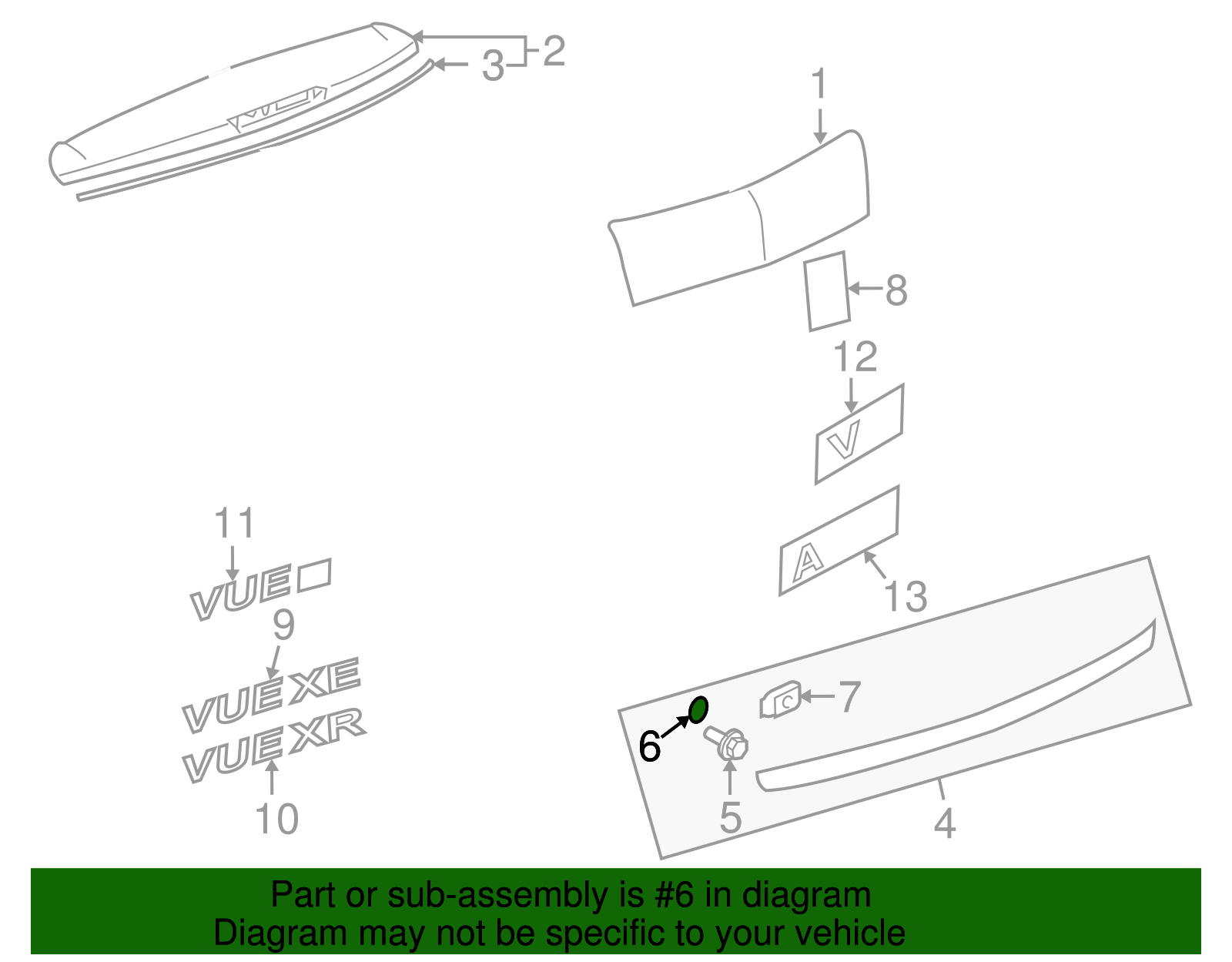 Rear End Spoiler Washer - GM (94535465)