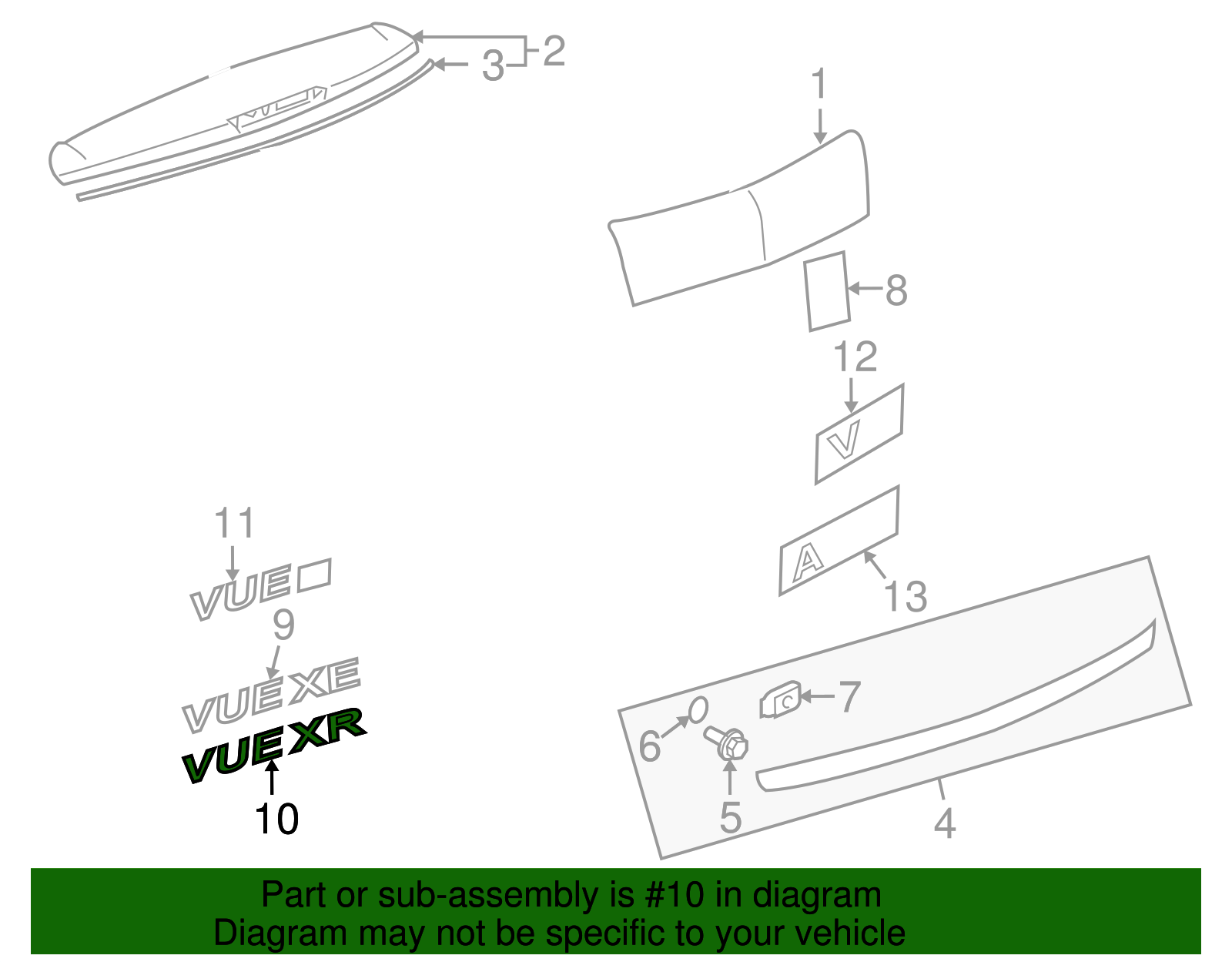 Driver Side Liftgate Vue XR Logo - GM (96848696)