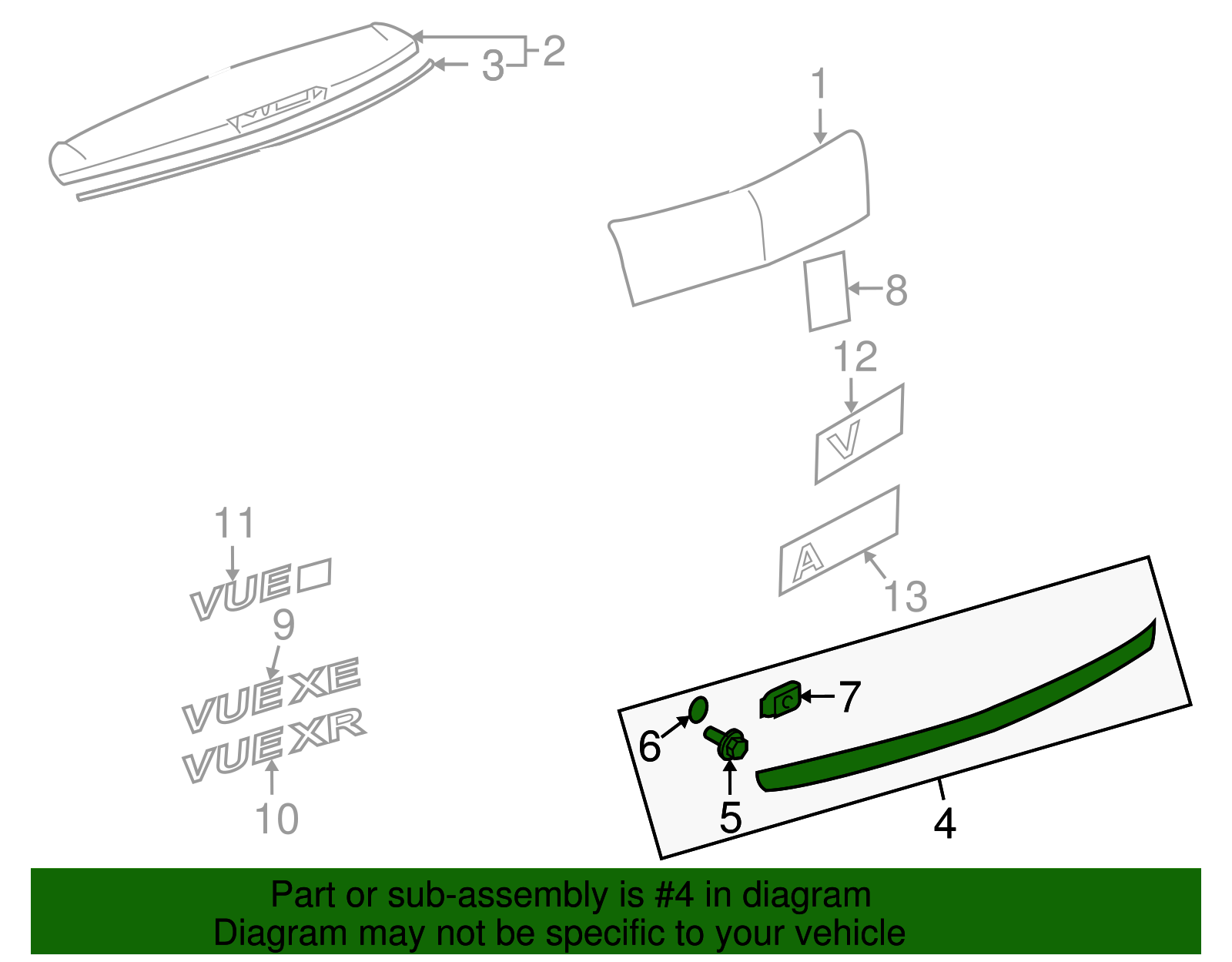 Lower Liftgate Applique - GM (95389392)