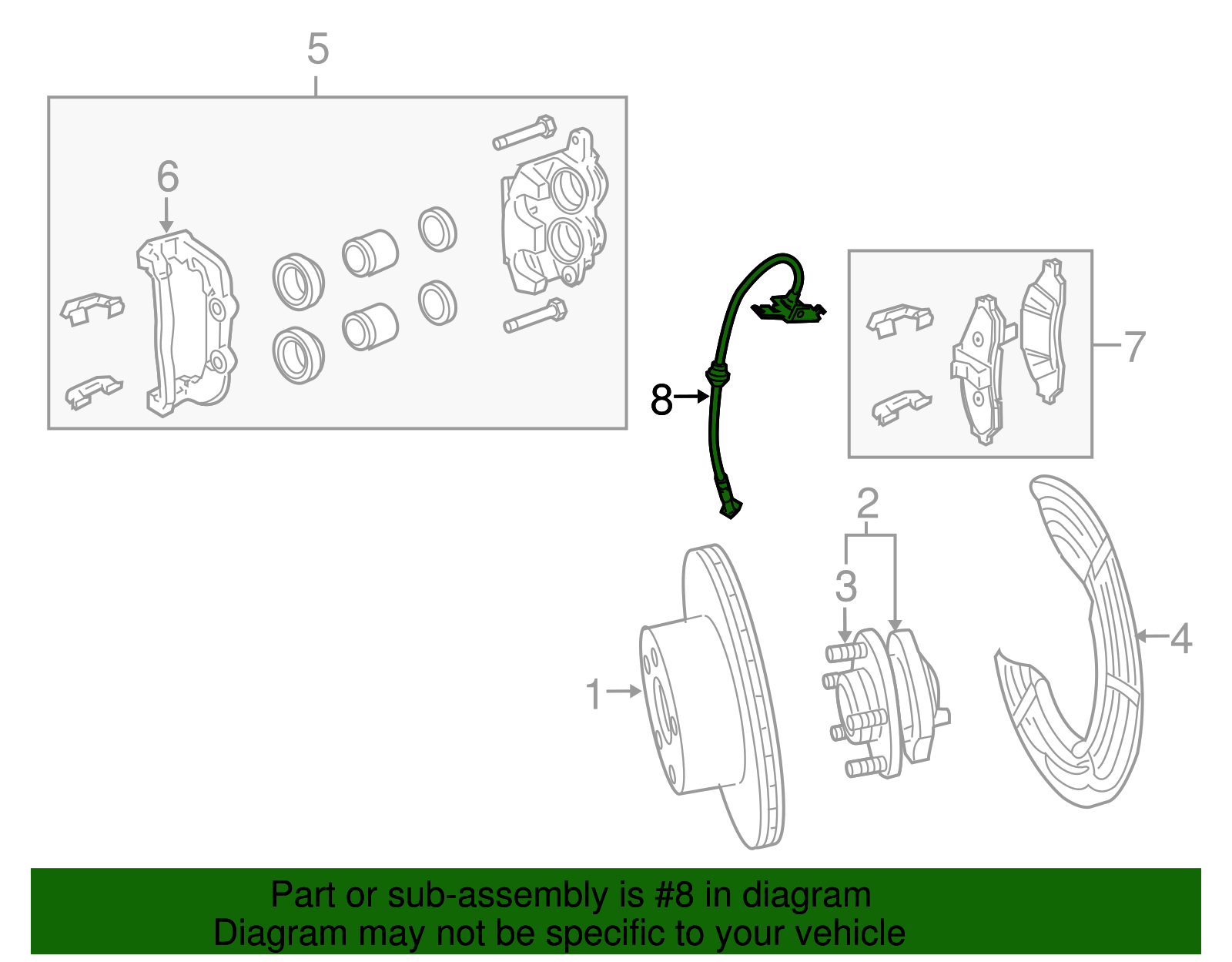 Hose, Front Brake - GM (92229734)