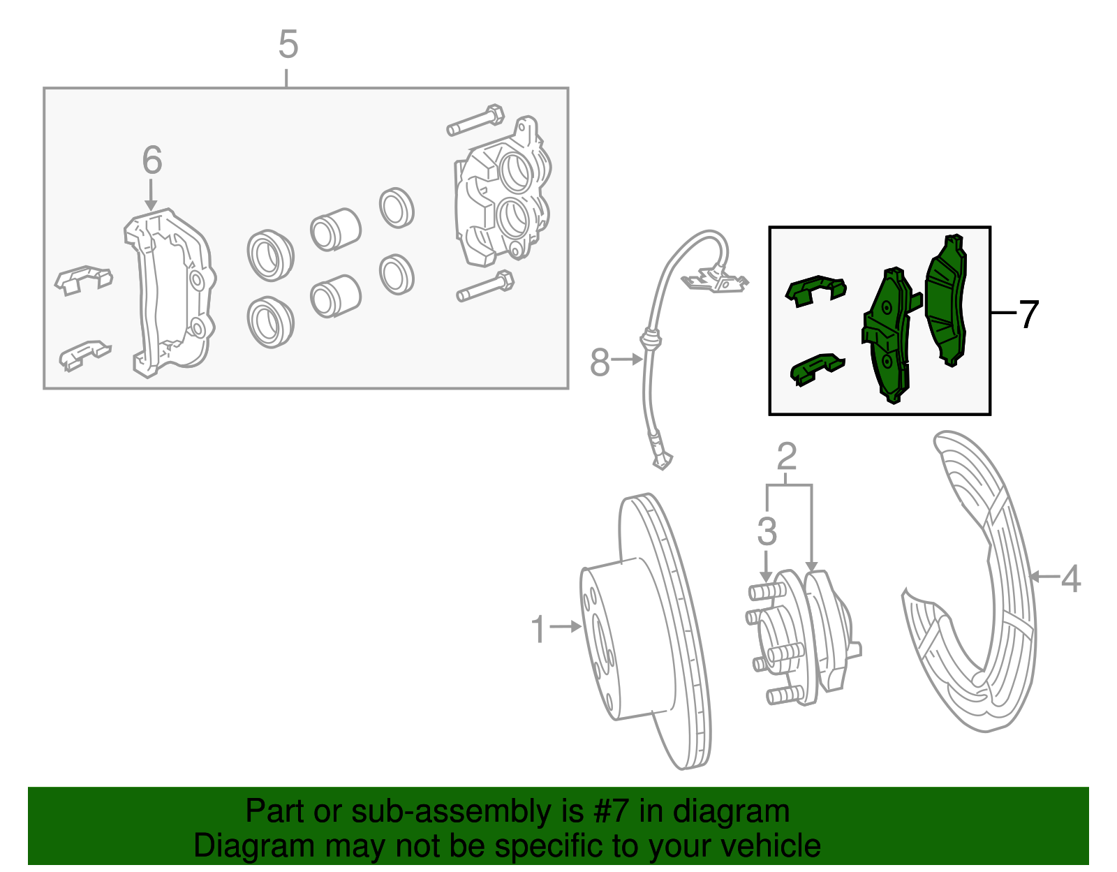 Front Disc Brake Pad Set with Clips and Bolts - GM (92250826)