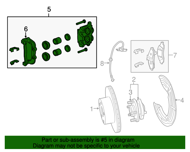 92193439 GM Front Driver Side Disc Brake Caliper Assembly GM Parts Store