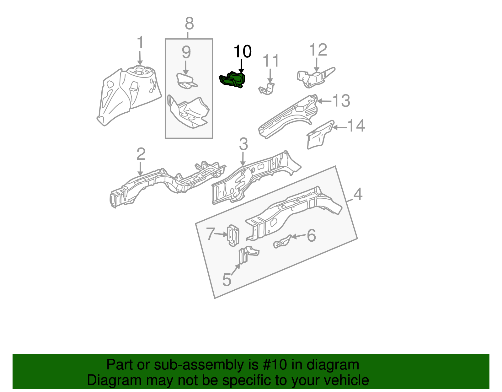 Driver Side Floor Panel Crossmember Extension - GM (10362408)
