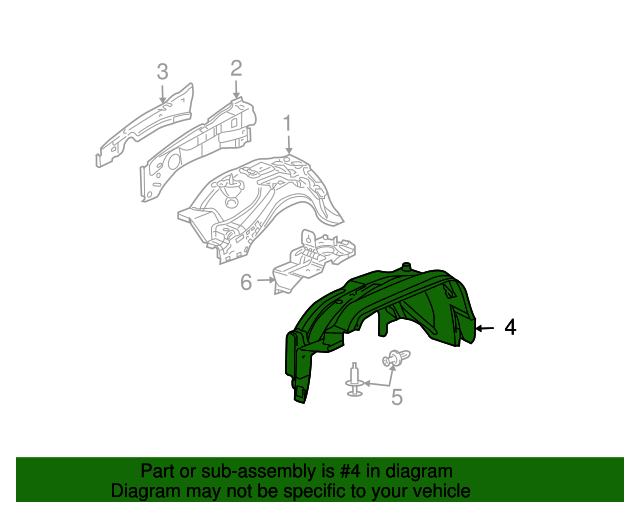 20062009 Hummer Fender Liner 25901289 OEPartsQuick