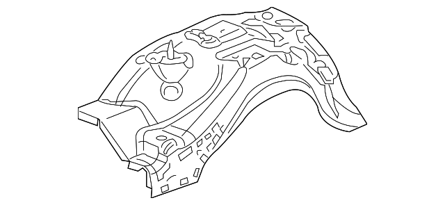 Passenger Side Wheelhouse Panel Assembly with Nuts, Stud, and Reinforcement - GM (25909209)