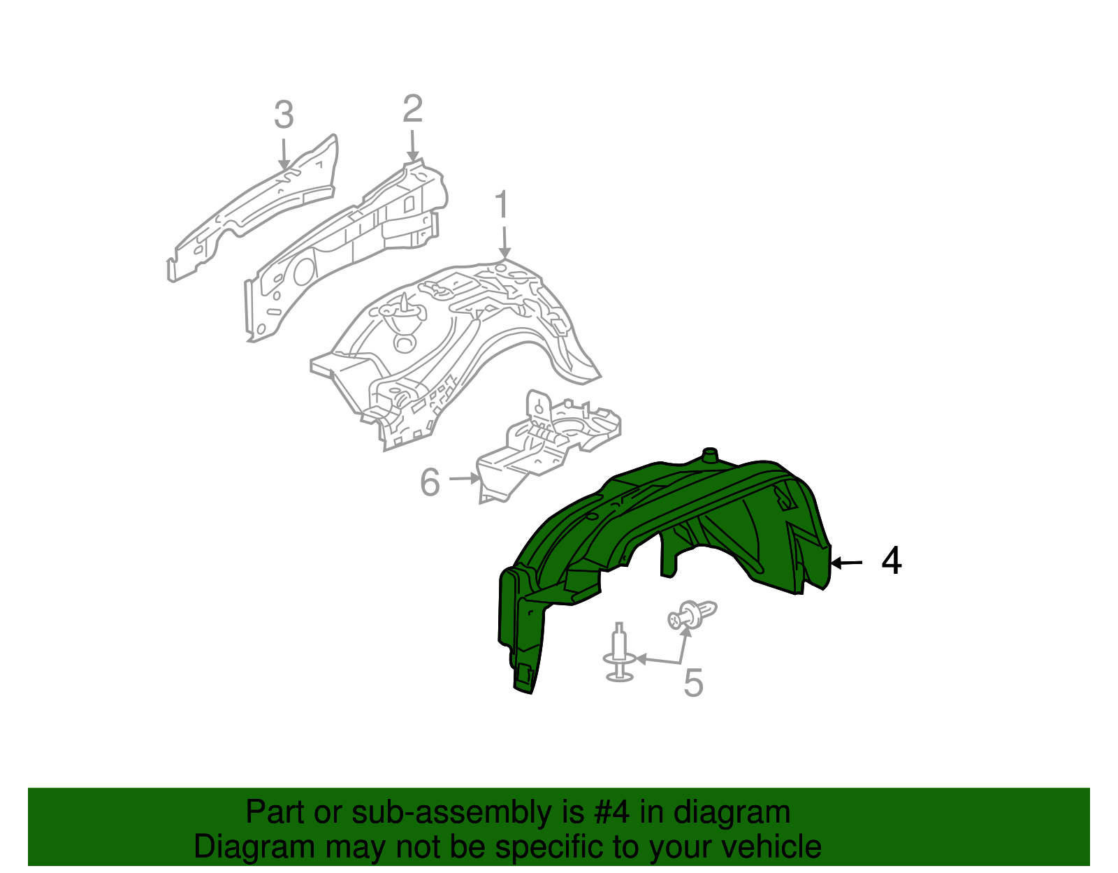 Passenger Side Front Wheelhouse Liner - GM (25931997)