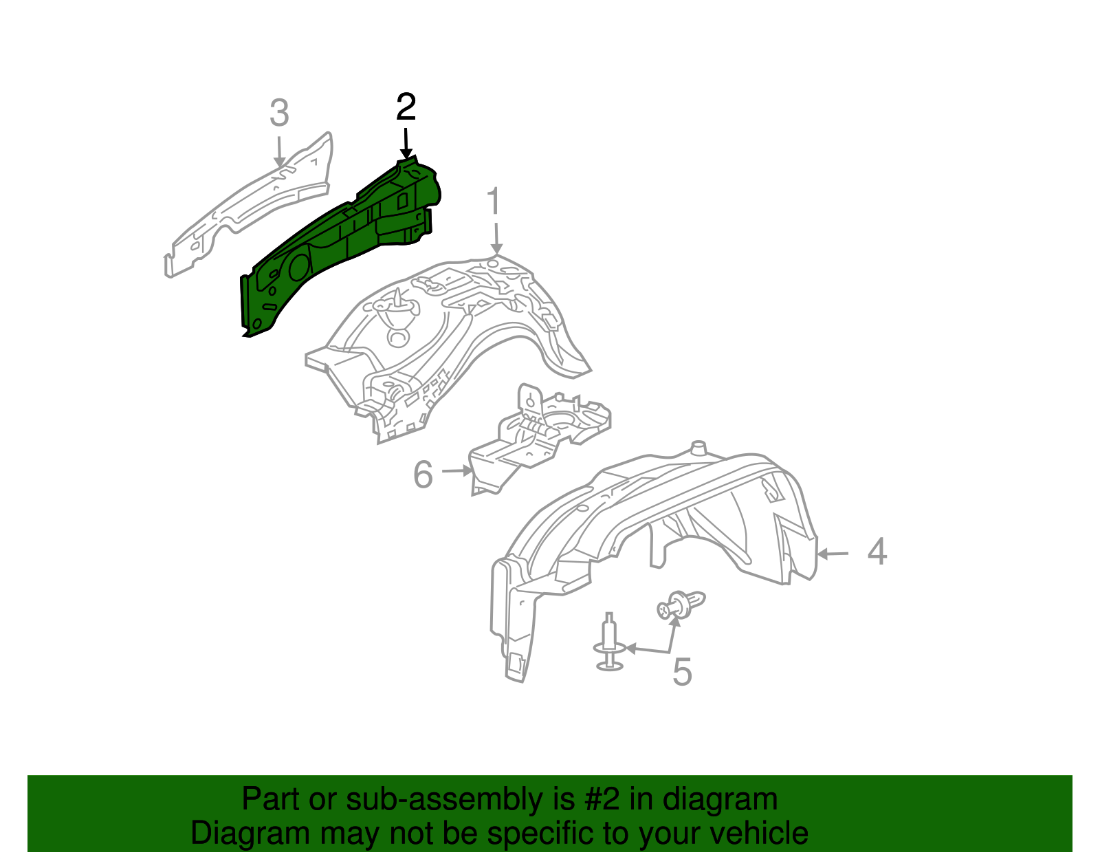 Extension, F/Cmpt S/Rl To Front Panel - GM (25813854)