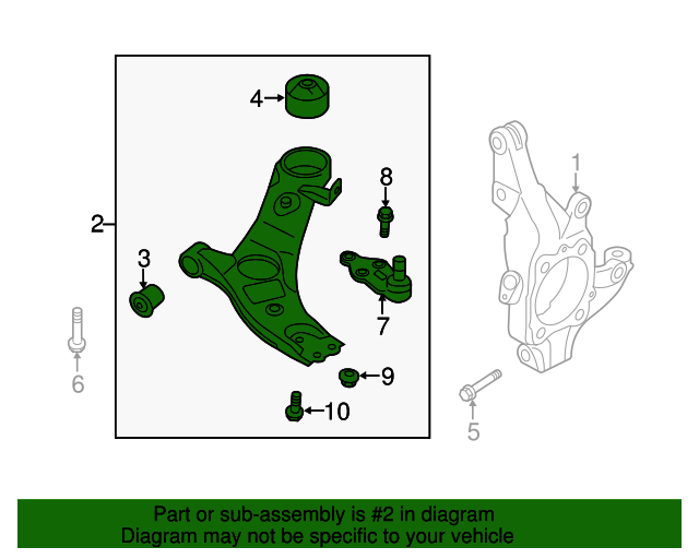 545002W200 Lower Control Arm 2013 2014 Hyundai Santa Fe World
