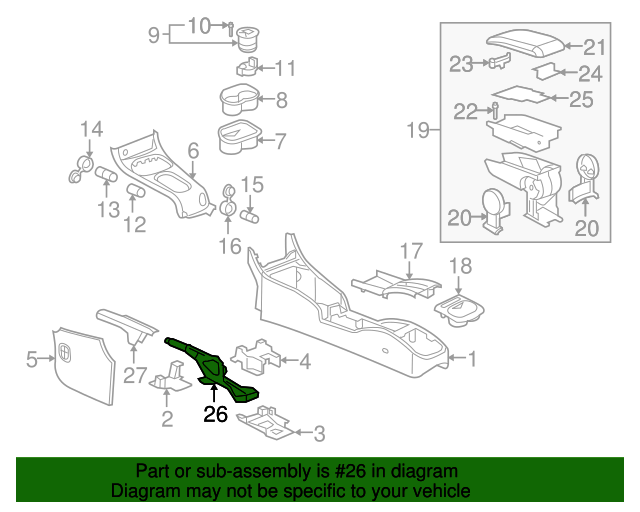 20052010 GM Parking Brake Lever 25999926 GM