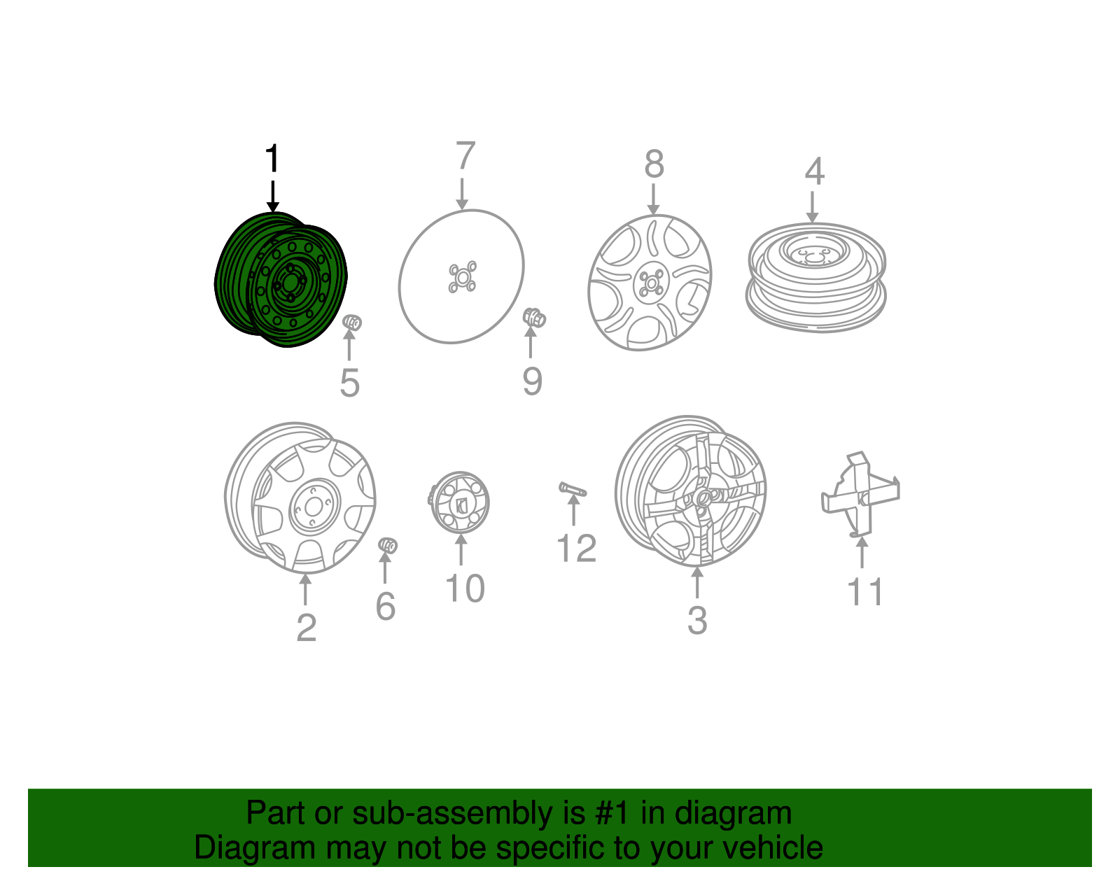 Wheel Assembly, 14X5.5 - GM (09593548)