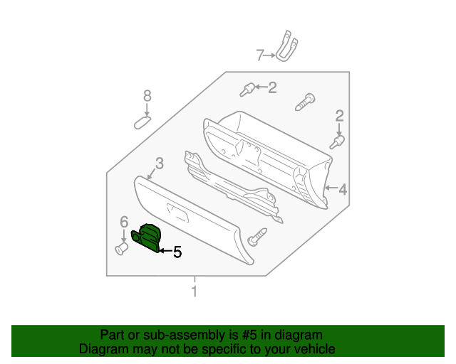 20032008 Mazda 6 Glove Box Latch GK2A64090A80
