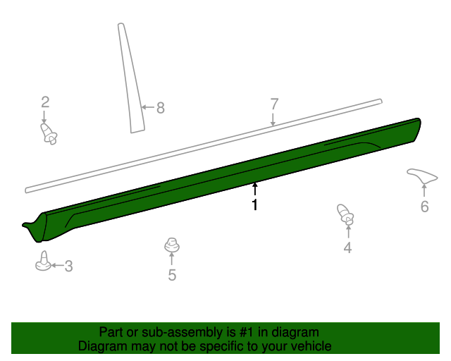 20032008 Pontiac Vibe Rocker Panel Molding 88974520 GM Parts Online