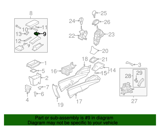 20062011 Honda Civic Lock, Armrest *NH167L* (Graphite Black) 83451SNA