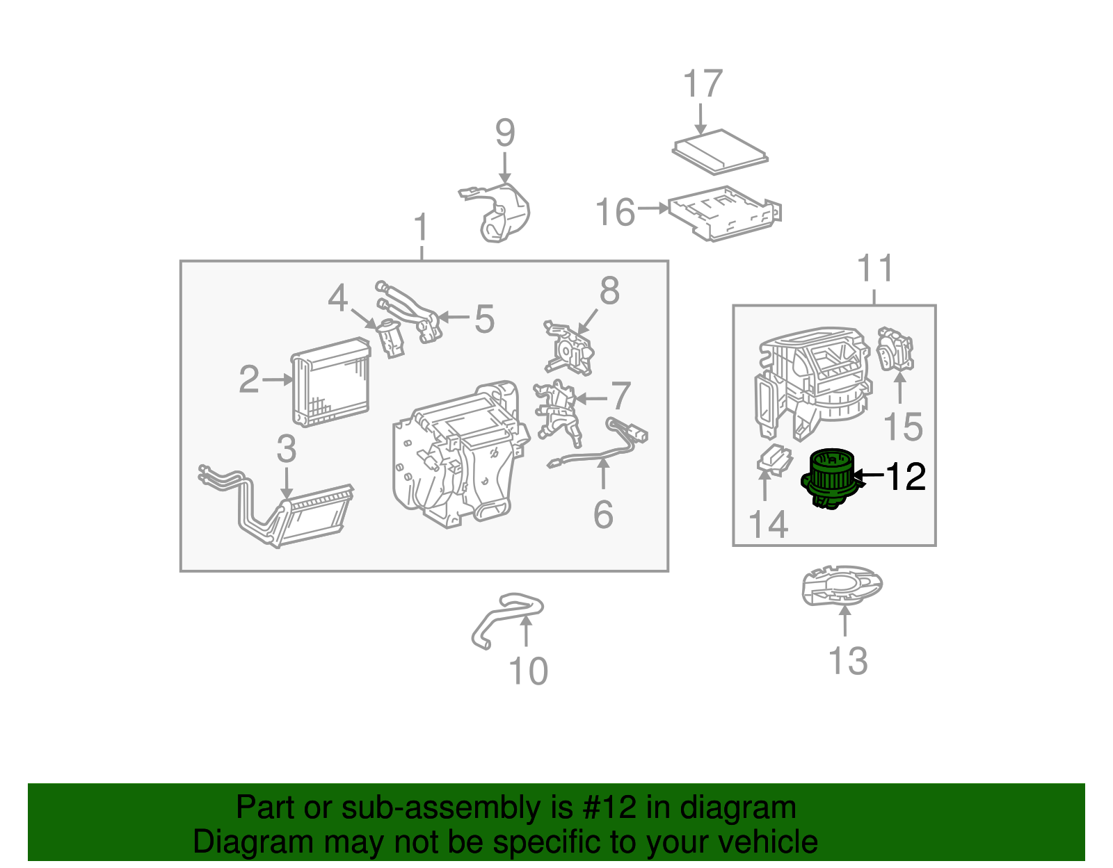 Motor Sub-Assembly, Blower With Fan - Toyota (87103-35100)