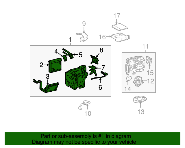 20072014 Toyota FJ Cruiser Evaporator Assembly 8705035060 Toyota Parts