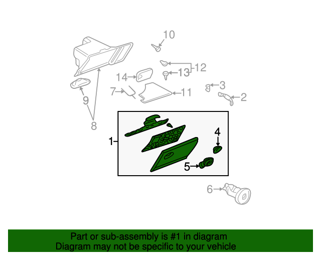 20022003 Buick Rendezvous Glove Box Door 88891795