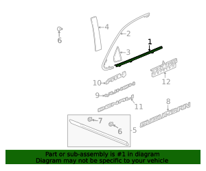2021-2024 GM Front Passenger Side Door Window Belt Reveal Molding