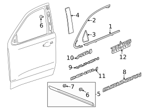 2021-2024 GM Front Passenger Side Door Window Belt Reveal Molding