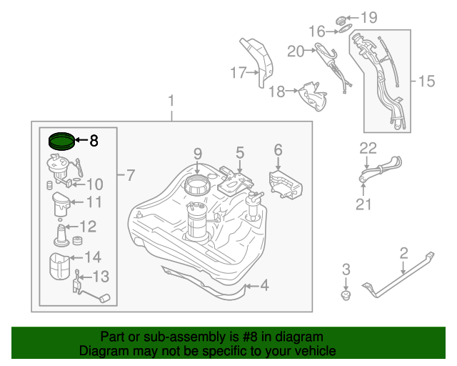 19992005 Mitsubishi Fuel Pump Assembly Gasket MR271387 Mitsubishi