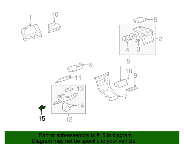 20082009 Saturn Vue Instrument Panel Storage Compartment 96820758