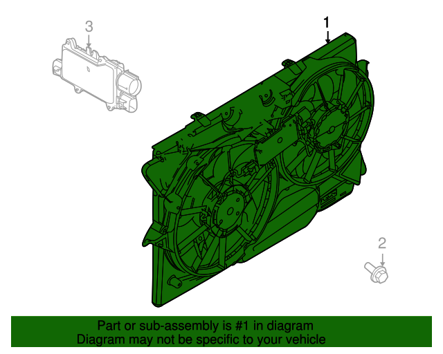 Genuine OEM Ford Part Engine Cooling Fan Assembly DA8Z8C607B
