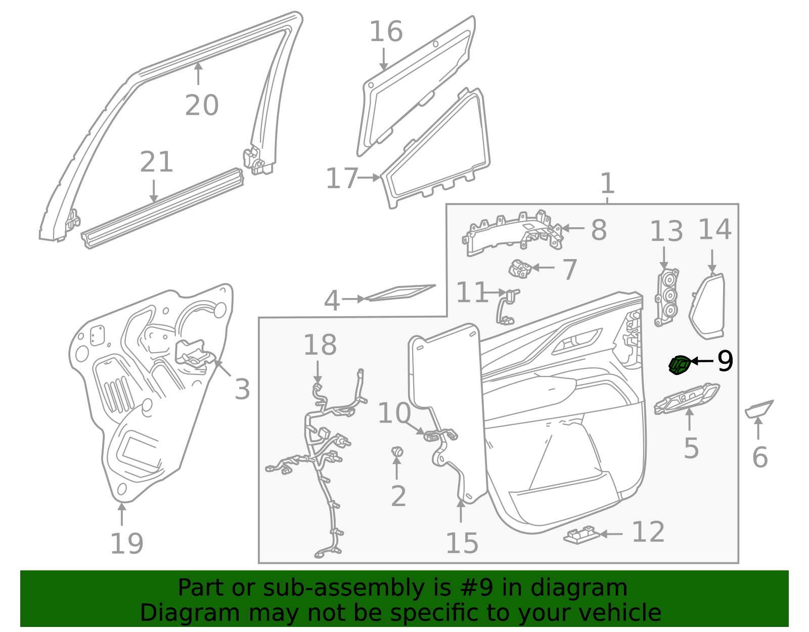Jet Black Driver Side Door Lock Switch - GM (84374123)