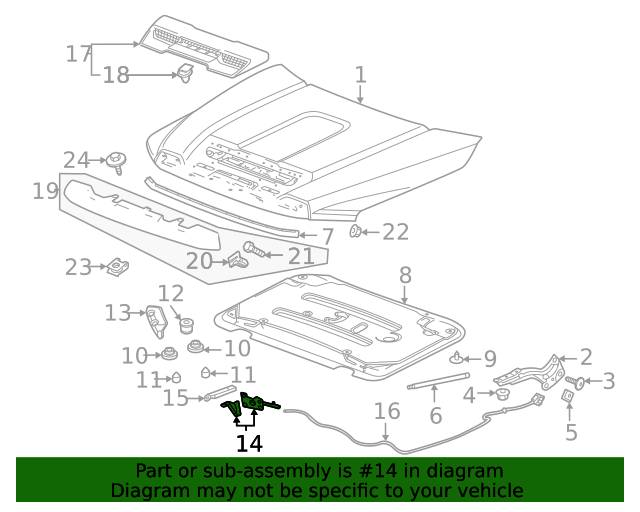 OEM GM Hood Primary And Secondary Latch Kit For 2019-2021 Silverado 1500 & Sierra 1500 – 84805445