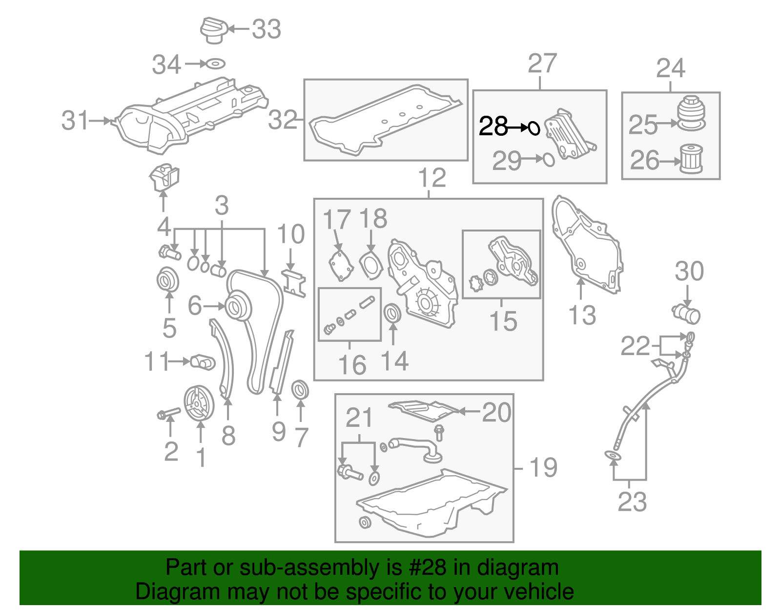 Engine Oil Cooler Inlet Pipe Seal - GM (12601371)