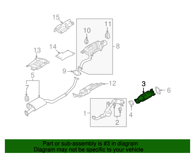 2010-2012 Hyundai Santa Fe Catalytic Converter 28950-3CZK0 | OEM Parts ...