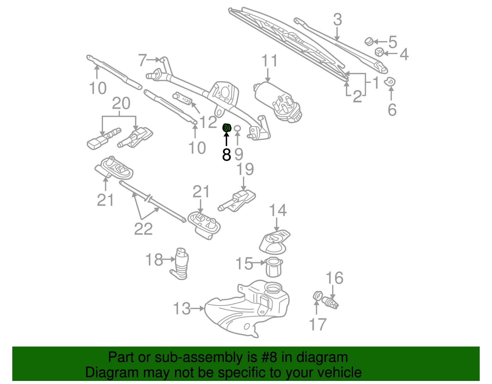 Wiper Frame Grommet - Volkswagen (893-955-995-A)