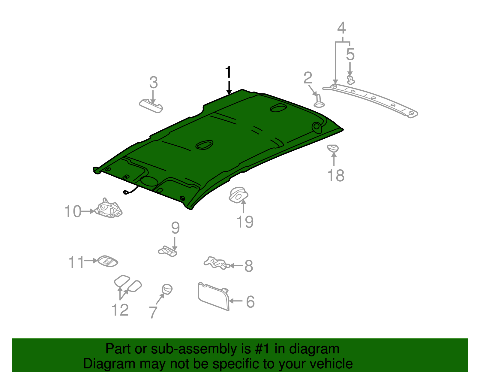 Panel Assembly, Hdlng Tr                      *Shale - GM (10379907)