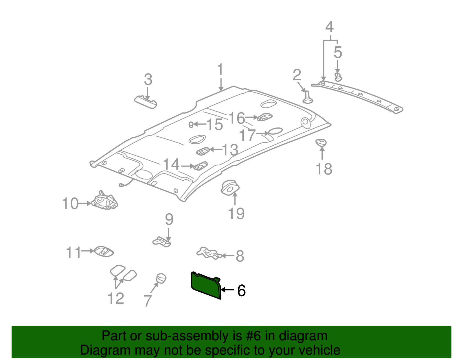 Sunshade Assembly                            *Shale - GM (10374819)