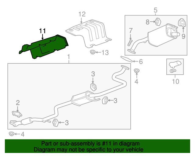 20162022 Chevrolet Spark Exhaust Front Underbody Heat Shield 95918914