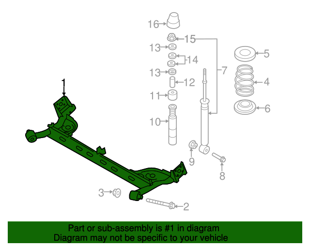 20132017 Nissan LEAF Axle Assembly 555013NF0B Nissan Parts Plus